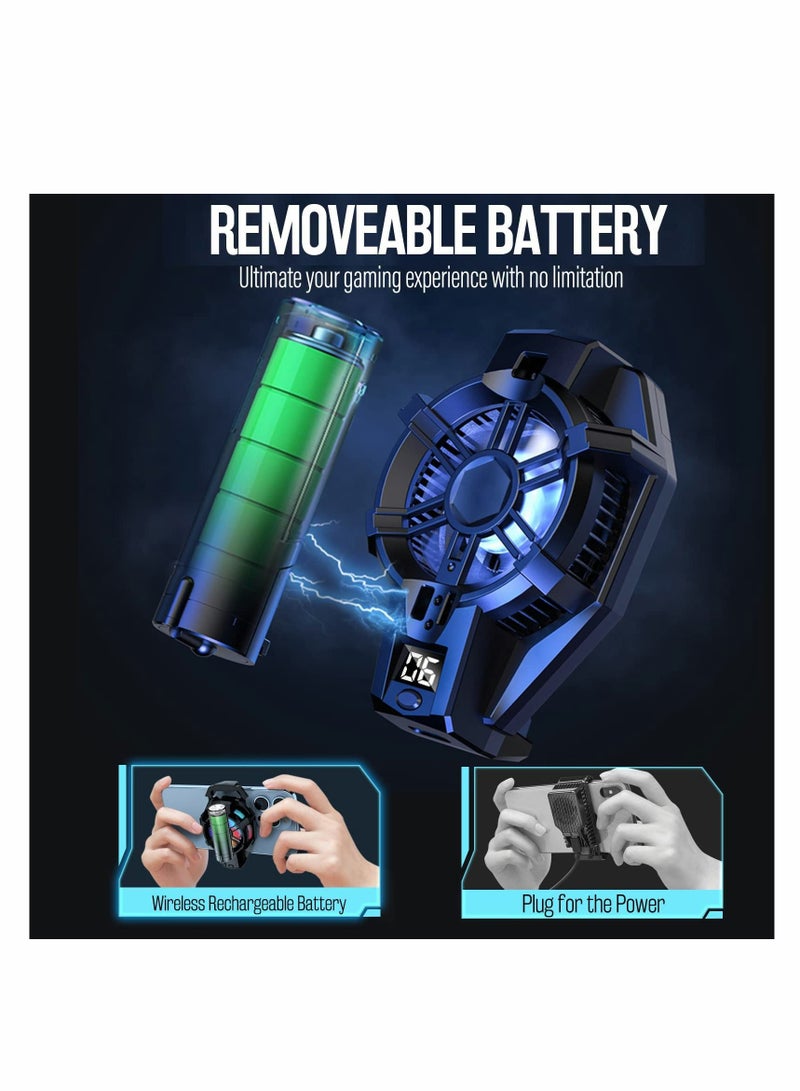 Phone Cooler with Rechargeable Battery, Phone Cooling Fan for Gaming Fit All Types of iPhone Android Smartphones - Image 2